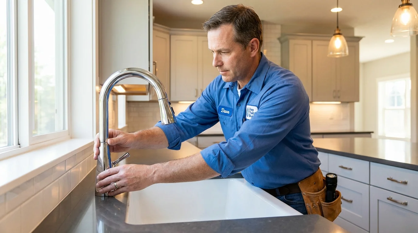 Kitchen faucet installation by Johns Plumbing LLC in Centreville